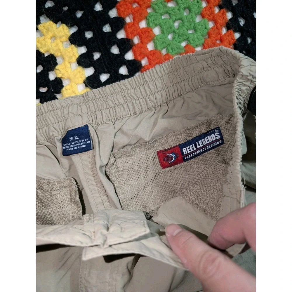 Reel Legends Cargo Pants Convertible Khaki Outdoors‎ Fishing Size XL 32x27